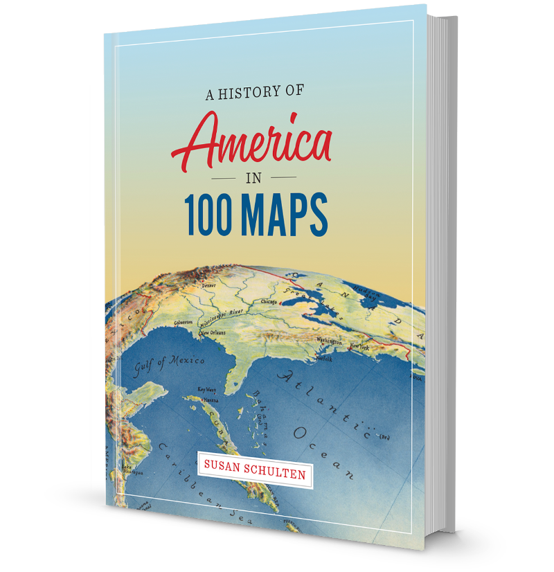 Book cover of "A History of America in 100 Maps"