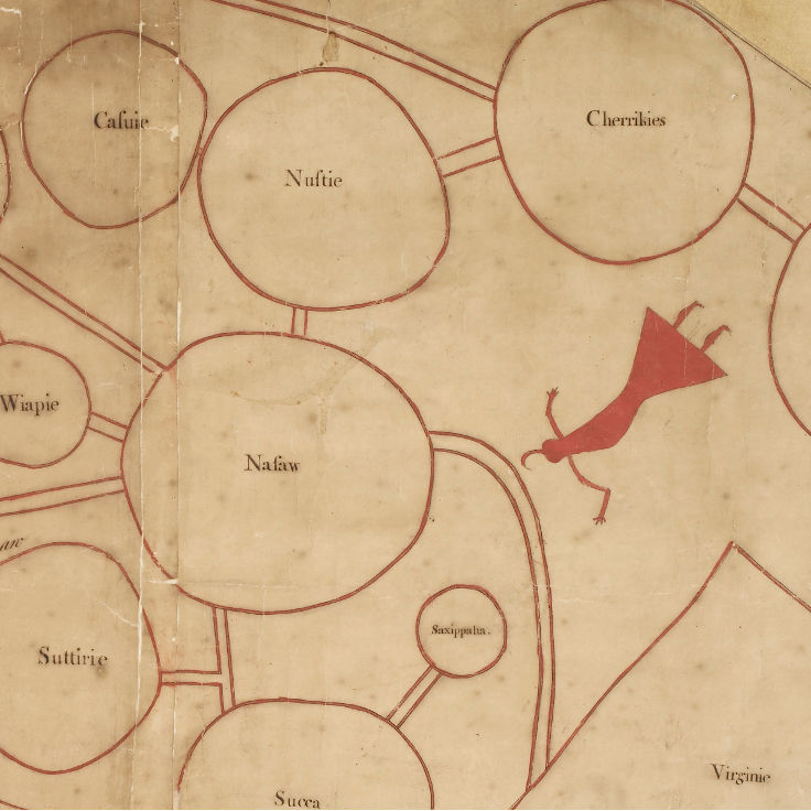 Catawba or Cherokee deerskin map (c.1721)