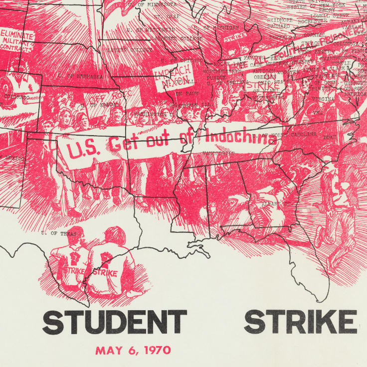 Map of the National student strike, April 3 Movement (1970)